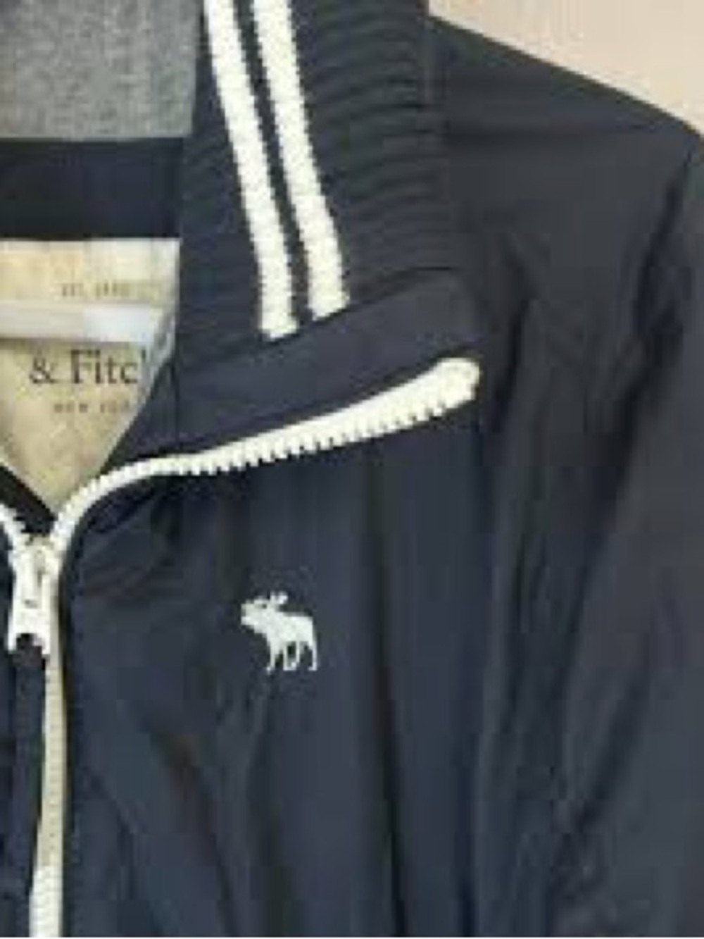 Abercrombie & Fitch Black and White Old School Lightweight Jacket